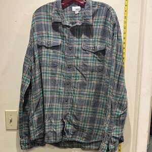 Sonoma flannel Plaid Shirt Jacket - Gray and Teal
